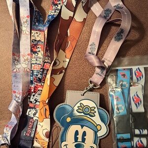 Disney Character Lanyard Set - Blue, Purple, Orange
